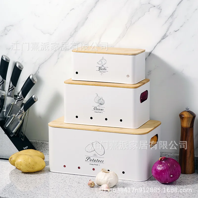 Bamboo Lid Sealed White Storage Tank Potatoes Onion Garlic Storage Box Kitchen Food Box
Bamboo Lid Sealed White Storage Tank Potatoes Onion Garlic Storage Box Kitchen Food Box