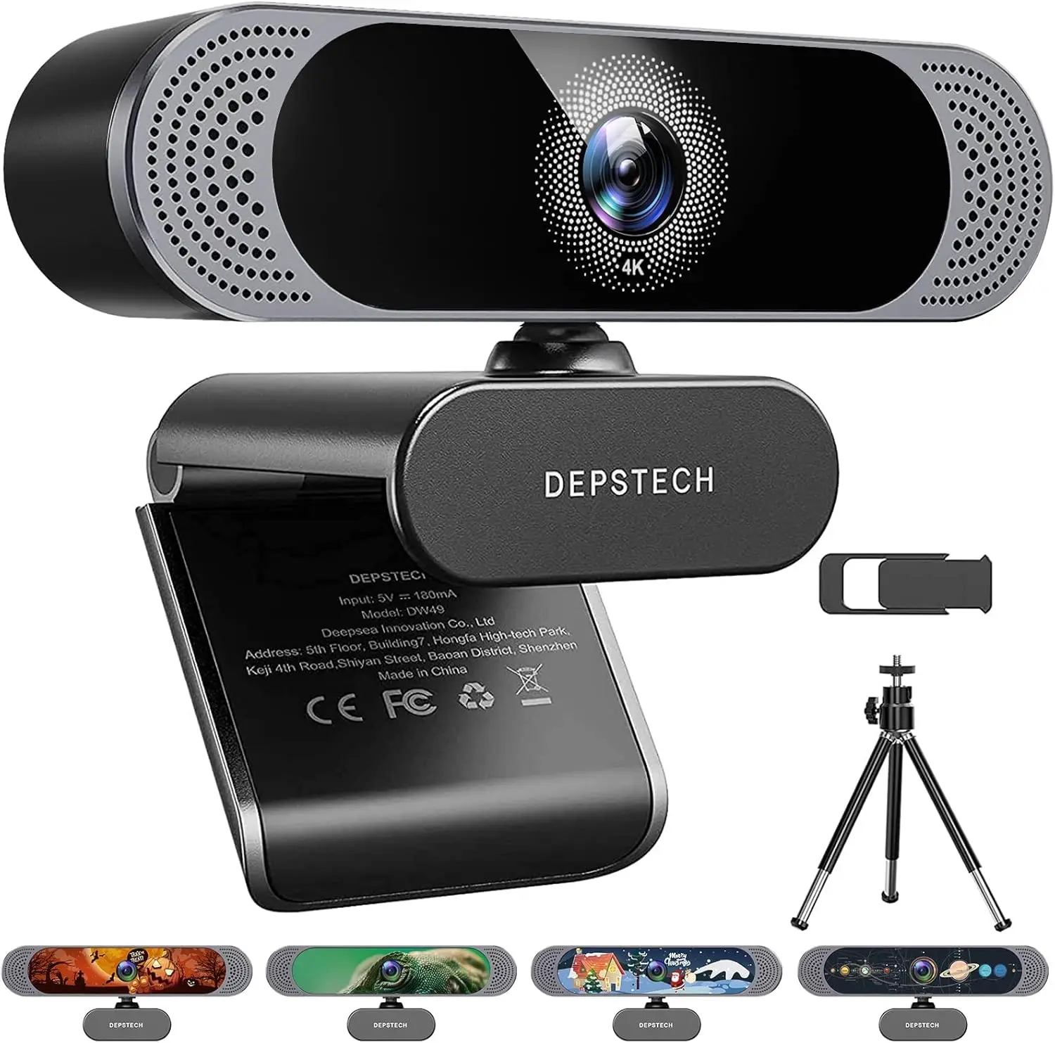 4K Webcam with Autofocus, Dual Mics, Privacy Cover & Tripod for Streaming/Video Calls
4K Webcam with Autofocus, Dual Mics, Privacy Cover & Tripod for Streaming/Video Calls