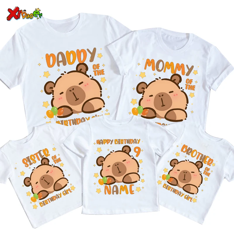 Birthday Girl Shirt for Kids Family Matching Outfits Kapibala Party Custom Name Girl Toddler Baby Familia Shirts 9th 7th 6th 8th 
Birthday Girl Shirt for Kids Family Matching Outfits Kapibala Party Custom Name Girl Toddler Baby Familia Shirts 9th 7th 6th 8th
