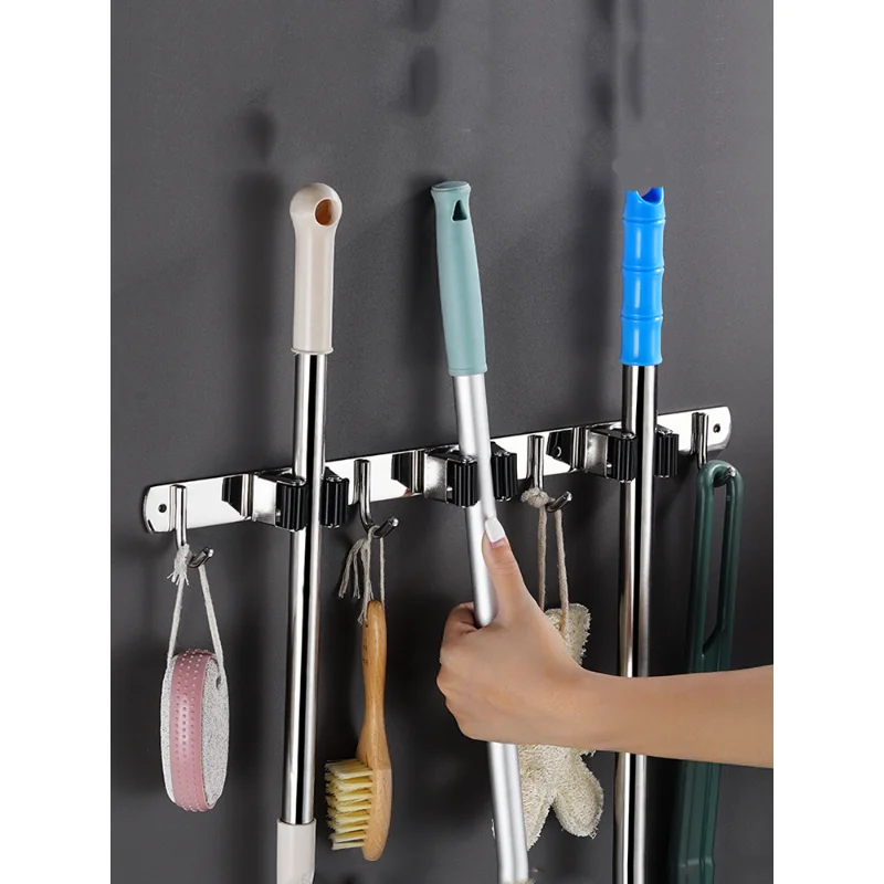 Wall Mounted Broom Holder Stainless Steel Mops Storage Hanger Mop Brush with Hook Multifunctional Kitchen Bathroom Organizer
Wall Mounted Broom Holder Stainless Steel Mops Storage Hanger Mop Brush with Hook Multifunctional Kitchen Bathroom Organizer