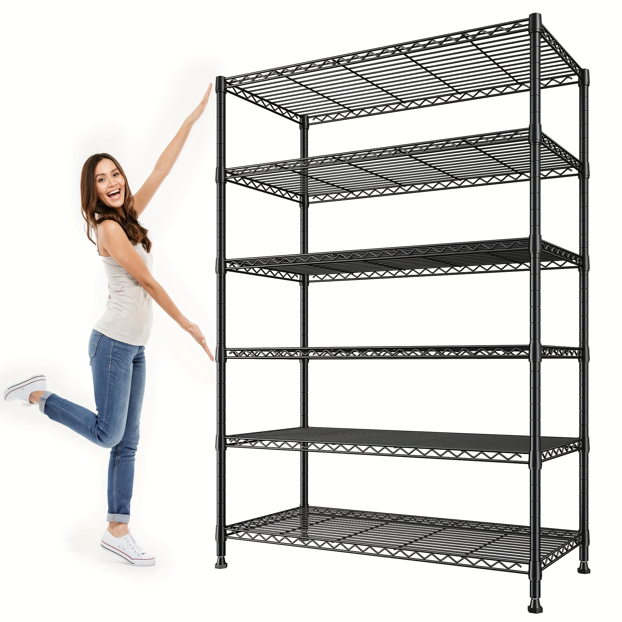 Metal Shelving Wire Shelving Unit, 3/4/5/6/7/8 Tier Storage Shelves Adjustable Shelving Rack Standing Shelf, for Pantry Kitchen
Metal Shelving Wire Shelving Unit, 3/4/5/6/7/8 Tier Storage Shelves Adjustable Shelving Rack Standing Shelf, for Pantry Kitchen