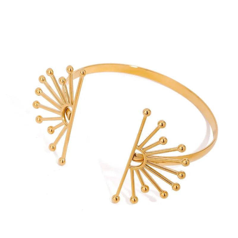 Minar New Fashion Hollow Out Metal Half Flower Adjustable Bangles for Women Titanium Steel 18K Gold PVD Plated Cuff Bracelet
Minar New Fashion Hollow Out Metal Half Flower Adjustable Bangles for Women Titanium Steel 18K Gold PVD Plated Cuff Bracelet