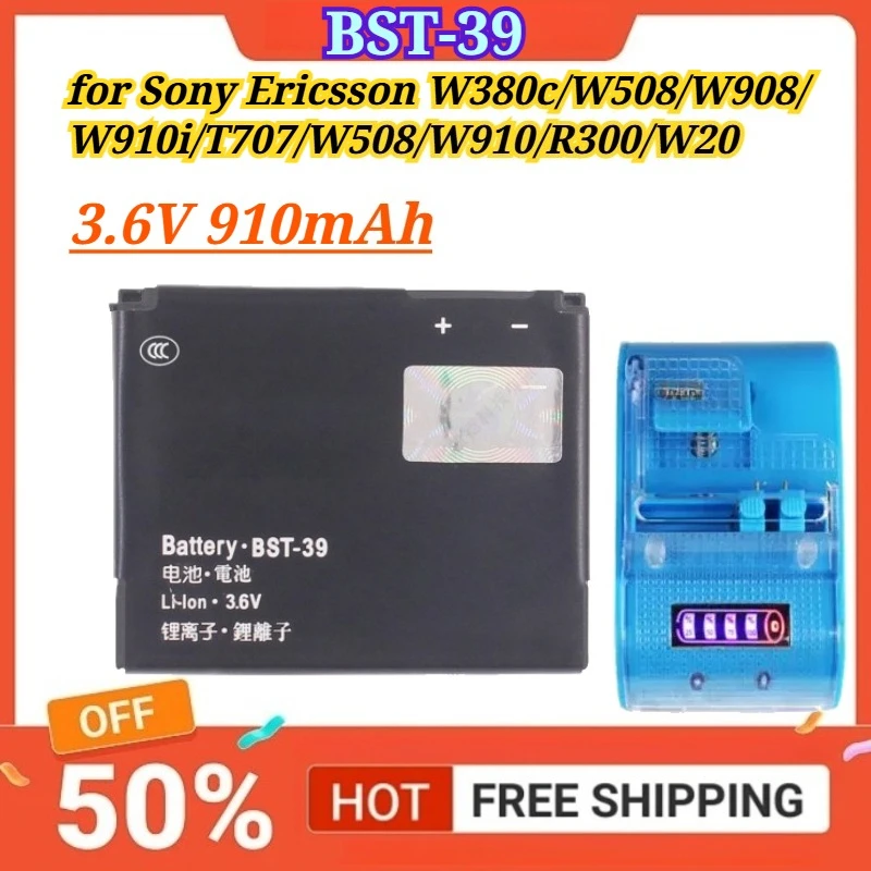 BST-39 3.6V 910mAh for Sony Ericsson W380c W508 W908 W910i T707 W508 W910 R300 W20 Batteries Universal Charge
BST-39 3.6V 910mAh for Sony Ericsson W380c W508 W908 W910i T707 W508 W910 R300 W20 Batteries Universal Charge