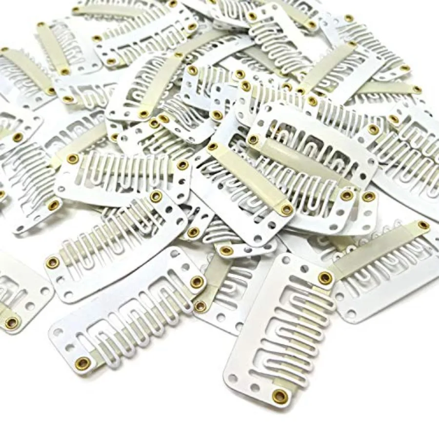 Hair extension application: metal, silver, 50PCS 6-Teeth U-Shape Snap Clips, 3.3cm/1.3inch, secure grip and easy installation
Hair extension application: metal, silver, 50PCS 6-Teeth U-Shape Snap Clips, 3.3cm/1.3inch, secure grip and easy installation