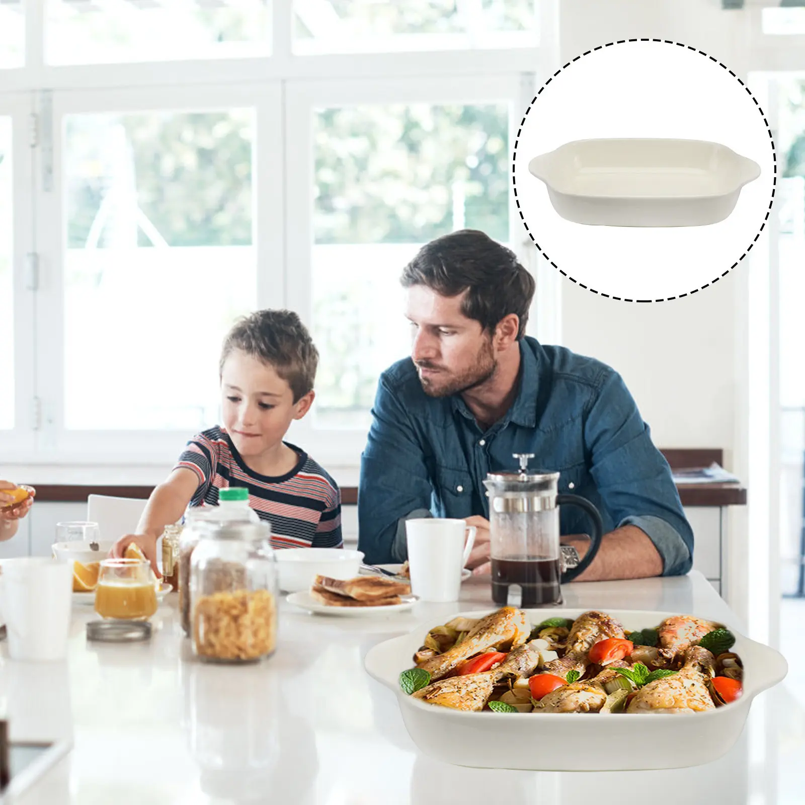 1 шт. керамическая форма для выпечки с белой ручкой, премиум-качество, для высоких температур, подходит для духовки, микроволновой печи, посудомоечной машины, для тортов, мяса, хлеба
1 шт. керамическая форма для выпечки с белой ручкой, премиум-качество, для высоких температур, подходит для духовки, микроволновой печи, посудомоечной машины, для тортов, мяса, хлеба