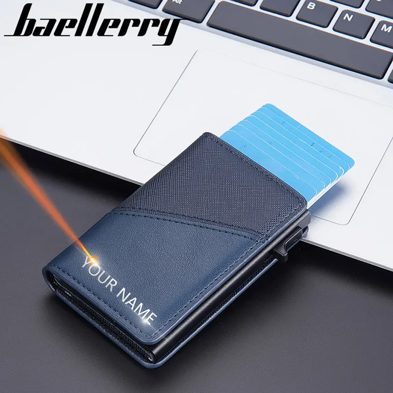 2023 New Baellerry RFID Men Card Wallets Name Engraved Slim Mini Card Holder Brand Male Wallet High Quality Small Men's Purse
2023 New Baellerry RFID Men Card Wallets Name Engraved Slim Mini Card Holder Brand Male Wallet High Quality Small Men's Purse