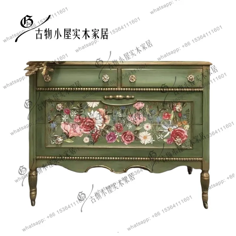 French court carved gold-painted chest cabinet retro hand-painted large-capacity entrance cabinet
French court carved gold-painted chest cabinet retro hand-painted large-capacity entrance cabinet