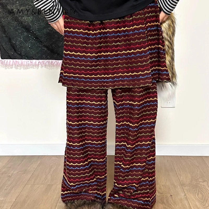 2025 Autumn Winter Fashion Personality Skirt Pants Fake Two-Piece Coffee Color Versatile Loose Wide-Leg Long trousers Ladies
2025 Autumn Winter Fashion Personality Skirt Pants Fake Two-Piece Coffee Color Versatile Loose Wide-Leg Long trousers Ladies