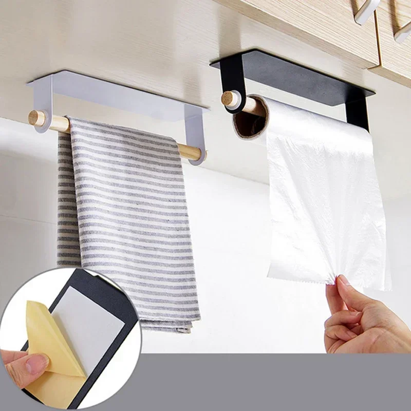 Wooden Towel Storage Rack Bar Kitchen Adhesive Roll Paper Holder, Cabinet Hanging Film Mop Holder, Bathroom Accessories
Wooden Towel Storage Rack Bar Kitchen Adhesive Roll Paper Holder, Cabinet Hanging Film Mop Holder, Bathroom Accessories