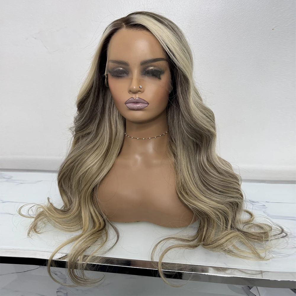 Glueless Blonde Wig Long Wavy for Women Dark Brown Highlights Blonde Synthetic Wig Futura Fibre Heat Resistant Lace Front Wig
Glueless Blonde Wig Long Wavy for Women Dark Brown Highlights Blonde Synthetic Wig Futura Fibre Heat Resistant Lace Front Wig