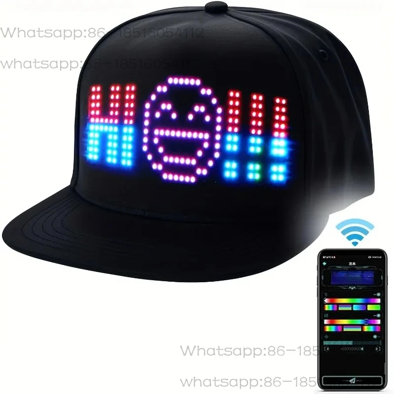 LED hat, multilingual APP controls DIY editing to light cool hats (words, music, images, drawings), party music festival dance
LED hat, multilingual APP controls DIY editing to light cool hats (words, music, images, drawings), party music festival dance