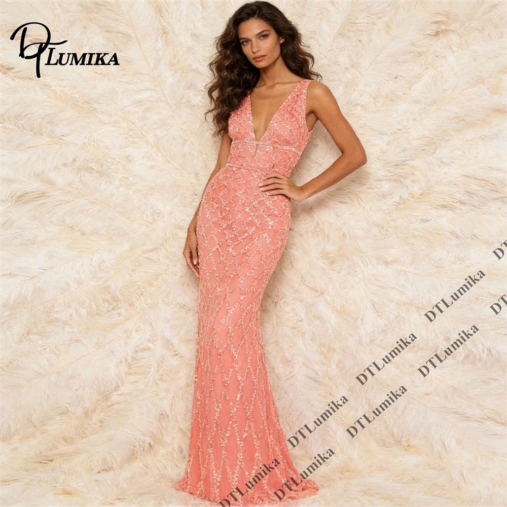 DTLumika - 2026 New Coral Womens Sequined Prom Dress Deep V Neck Tank Sleeves Mermaid Evening Gown for Gala Events Wedding Party
DTLumika - 2026 New Coral Womens Sequined Prom Dress Deep V Neck Tank Sleeves Mermaid Evening Gown for Gala Events Wedding Party