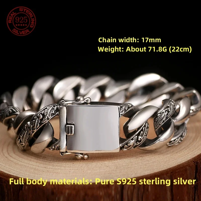 Great Sale New Fashion S925 Silver Vintage Cuban Bracelet Men's Trend Dominant Locomotive Europe and America Men's Bracelet
Great Sale New Fashion S925 Silver Vintage Cuban Bracelet Men's Trend Dominant Locomotive Europe and America Men's Bracelet