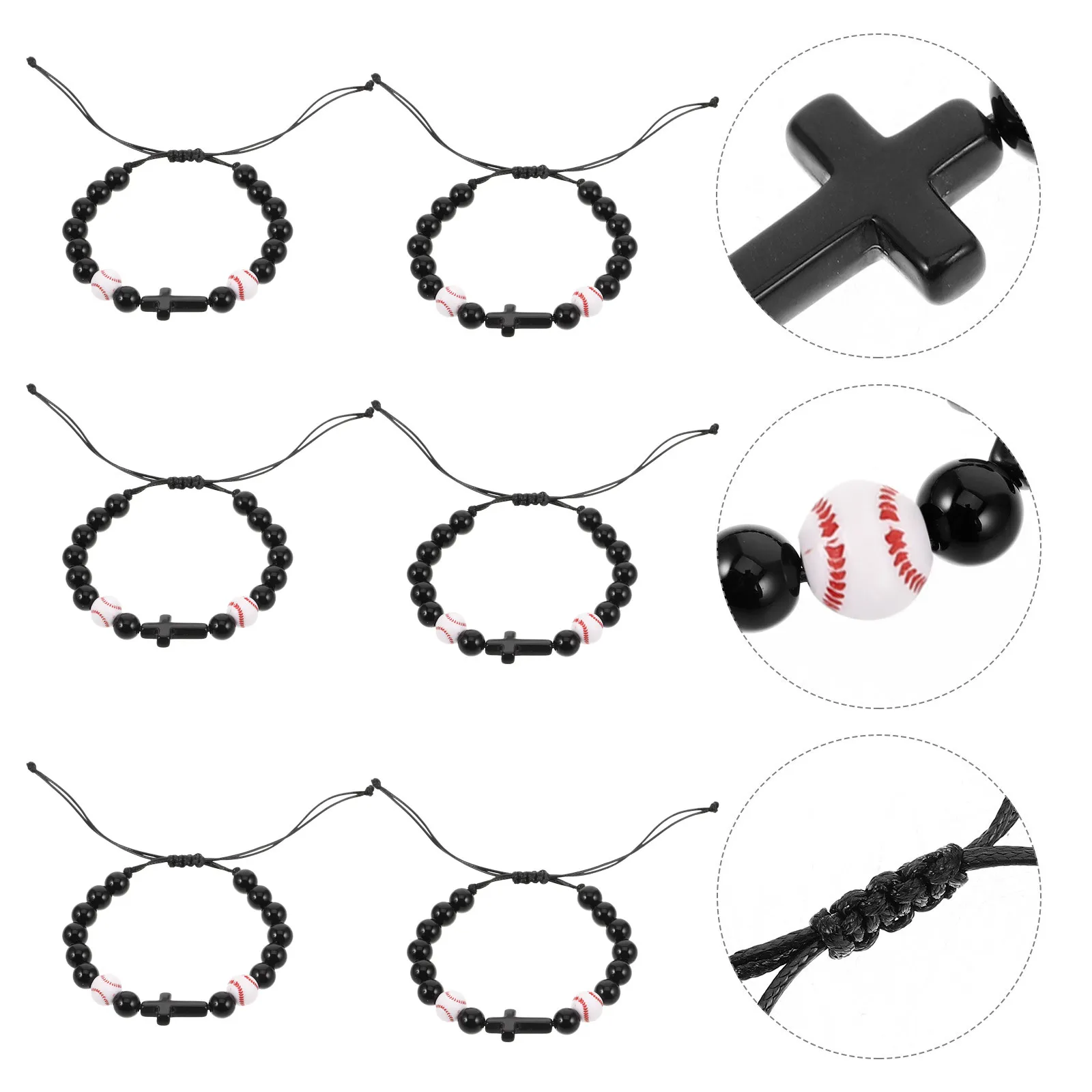 6Pcs Sports Bracelets Adjustable Baseball Bead Braided Cross Bracelet Comfortable Lightweight for Birthday Graduation Present
6Pcs Sports Bracelets Adjustable Baseball Bead Braided Cross Bracelet Comfortable Lightweight for Birthday Graduation Present