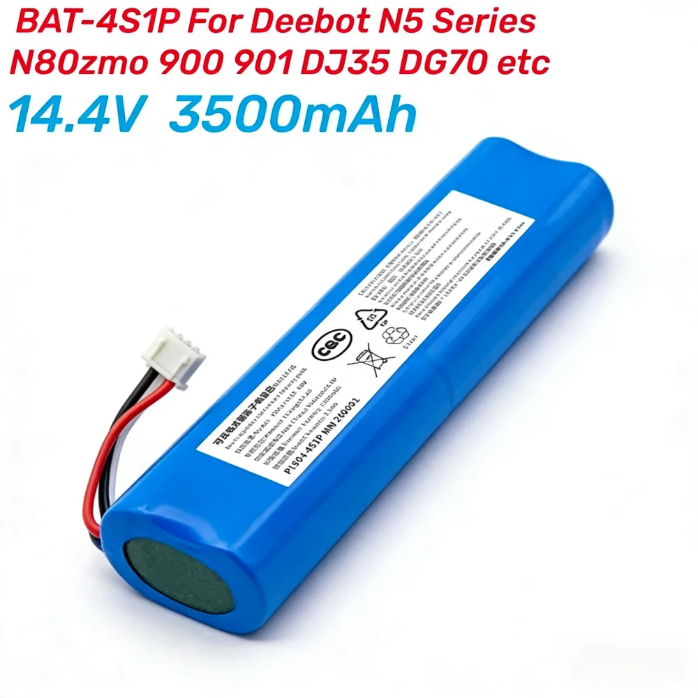 14.4V 3500mAh Replacement Vacuum Battery for Ecovacs Deebot DG31 DG36 DV33 N5 Ozmo 930 N8 N8 Pro Robot Vacuum Cleaner
14.4V 3500mAh Replacement Vacuum Battery for Ecovacs Deebot DG31 DG36 DV33 N5 Ozmo 930 N8 N8 Pro Robot Vacuum Cleaner