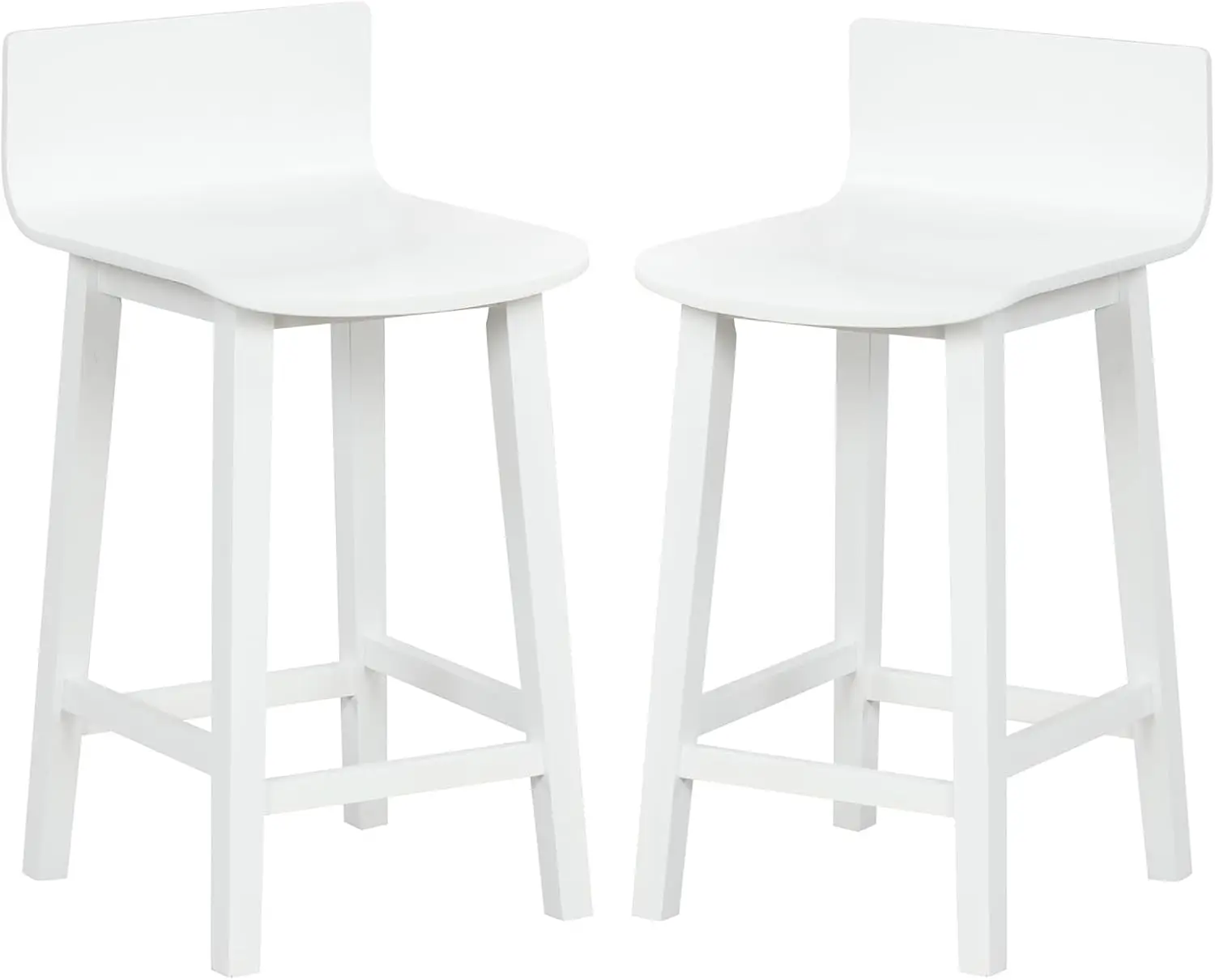 Solid Wood Bar Stools Set of 2, 24.5-inch Counter Height Chairs with Low Back and Footrest, Farmhouse Wooden Armless barstool
Solid Wood Bar Stools Set of 2, 24.5-inch Counter Height Chairs with Low Back and Footrest, Farmhouse Wooden Armless barstool