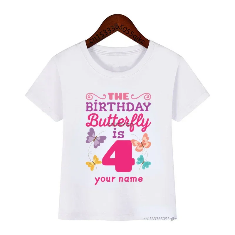 Girls Birthday Name Butterfly Number Cartoon T-shirt Kids Funny Birthday Gift T-shirt Custom Name Number
Girls Birthday Name Butterfly Number Cartoon T-shirt Kids Funny Birthday Gift T-shirt Custom Name Number