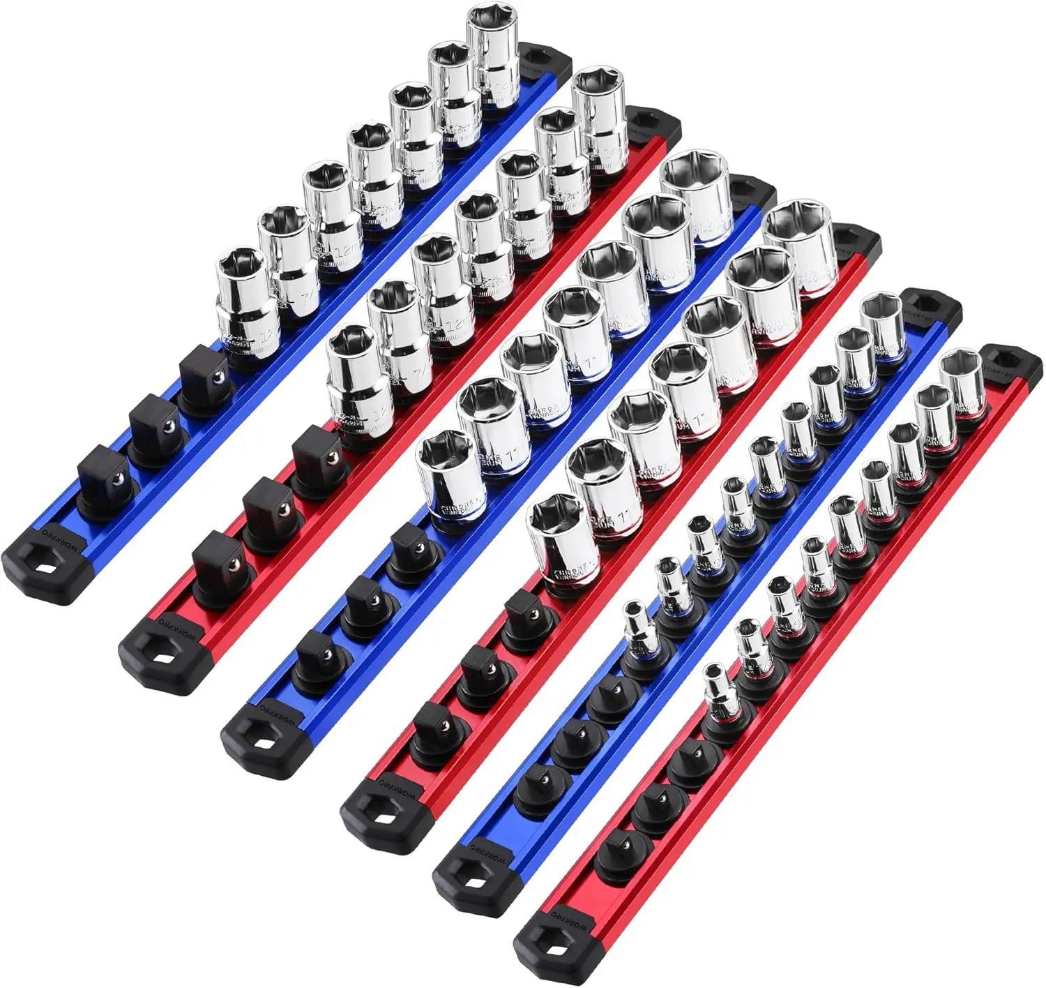 Набор из 6 магнитных органайзеров для розеток с алюминиевыми направляющими и вращающимися зажимами для эффективного хранения инструментов
Набор из 6 магнитных органайзеров для розеток с алюминиевыми направляющими и вращающимися зажимами для эффективного хранения инструментов