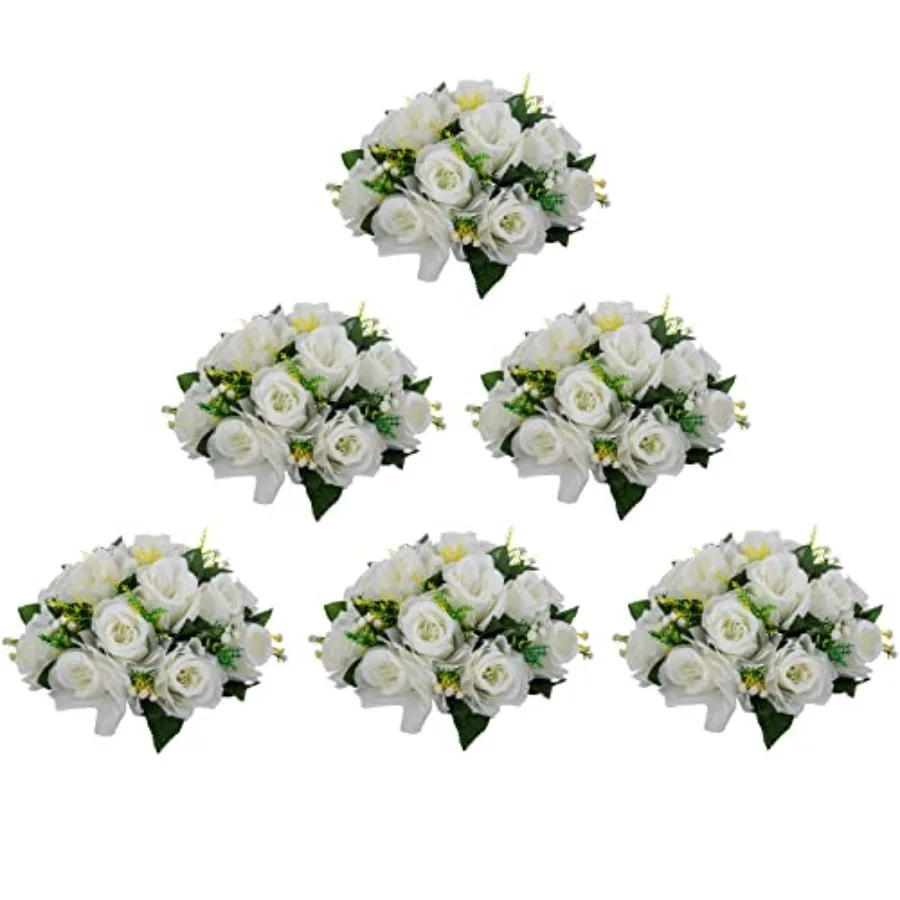Artificial Flower Centerpieces for Tables: of Rose Flower Balls, Flower Kissing Balls, Fake 15-Head Plastic Flower Roses with B
Artificial Flower Centerpieces for Tables: of Rose Flower Balls, Flower Kissing Balls, Fake 15-Head Plastic Flower Roses with B