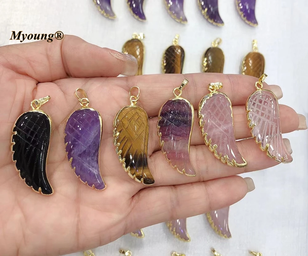 Caved Feather Shape Natural Rose Crystal Quartz Amethysts Gemstones Gold Color Plated Necklace Pendants MY220744
Caved Feather Shape Natural Rose Crystal Quartz Amethysts Gemstones Gold Color Plated Necklace Pendants MY220744