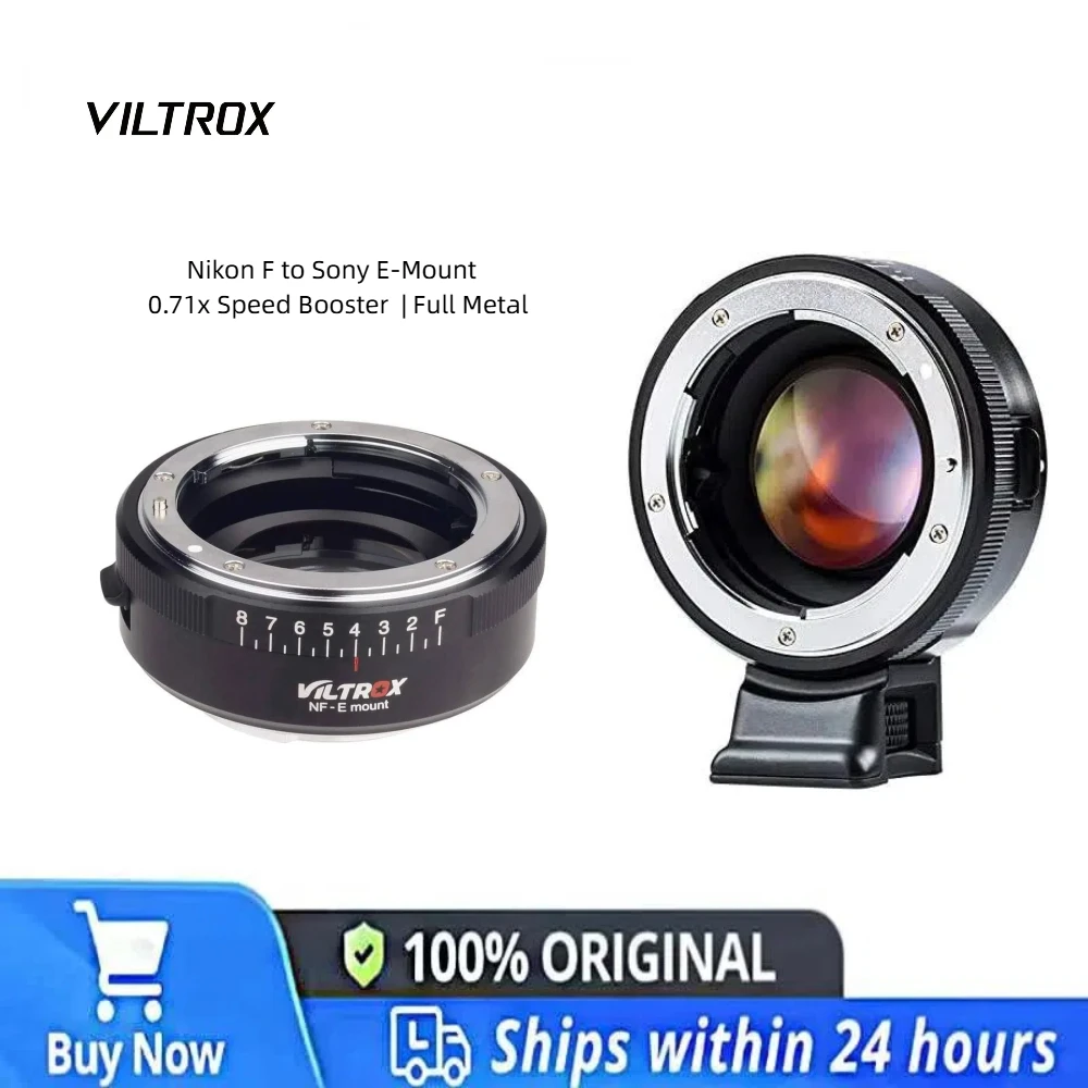 VILTROX NF-E 0.71x Speed Booster Lens Mount Adapter Nikon F to Sony E Mount for Sony A6500 A6400 A7 Series Camera
VILTROX NF-E 0.71x Speed Booster Lens Mount Adapter Nikon F to Sony E Mount for Sony A6500 A6400 A7 Series Camera