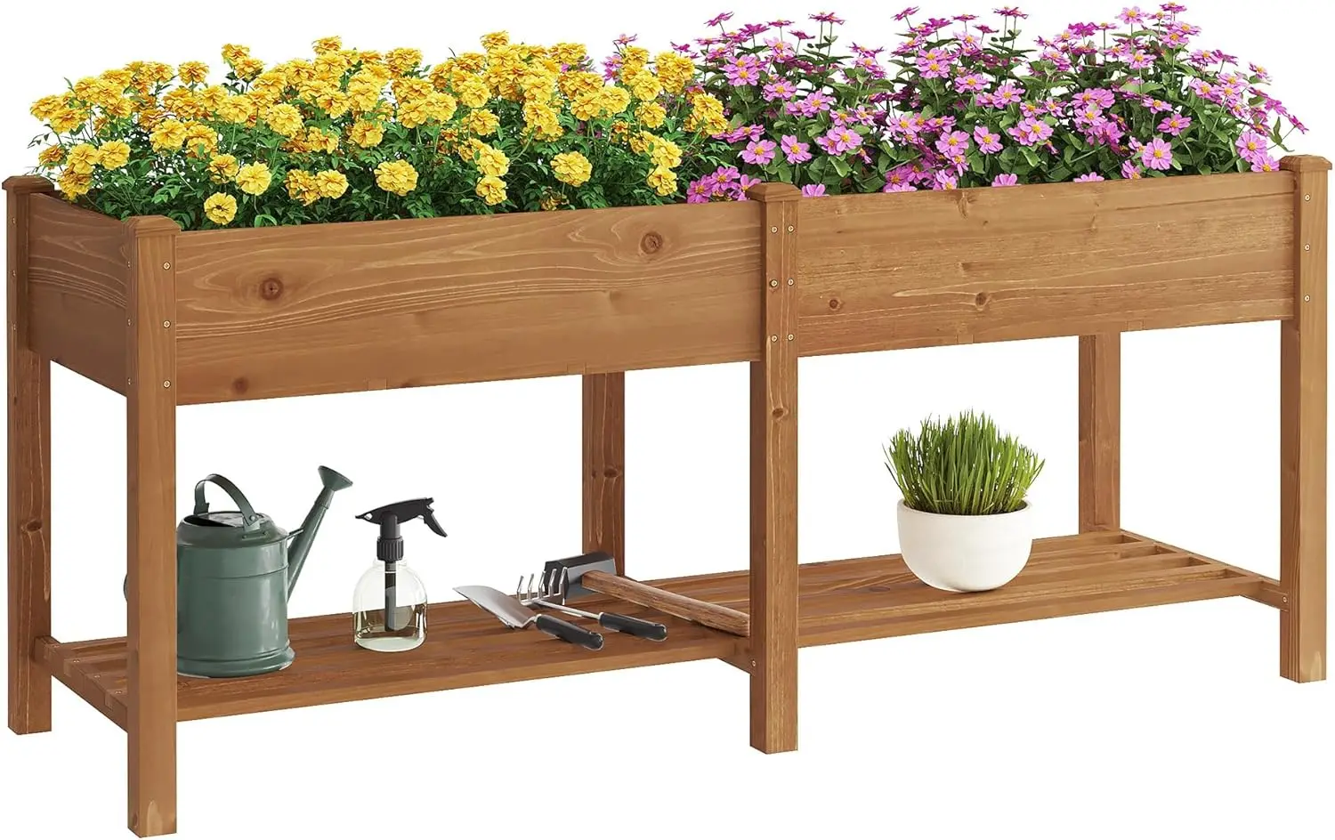 Raised Garden Bed with Shelf,Elevated Wooden Planter Box with Legs,Garden Planter for Backyard, Patio, Balcony
Raised Garden Bed with Shelf,Elevated Wooden Planter Box with Legs,Garden Planter for Backyard, Patio, Balcony