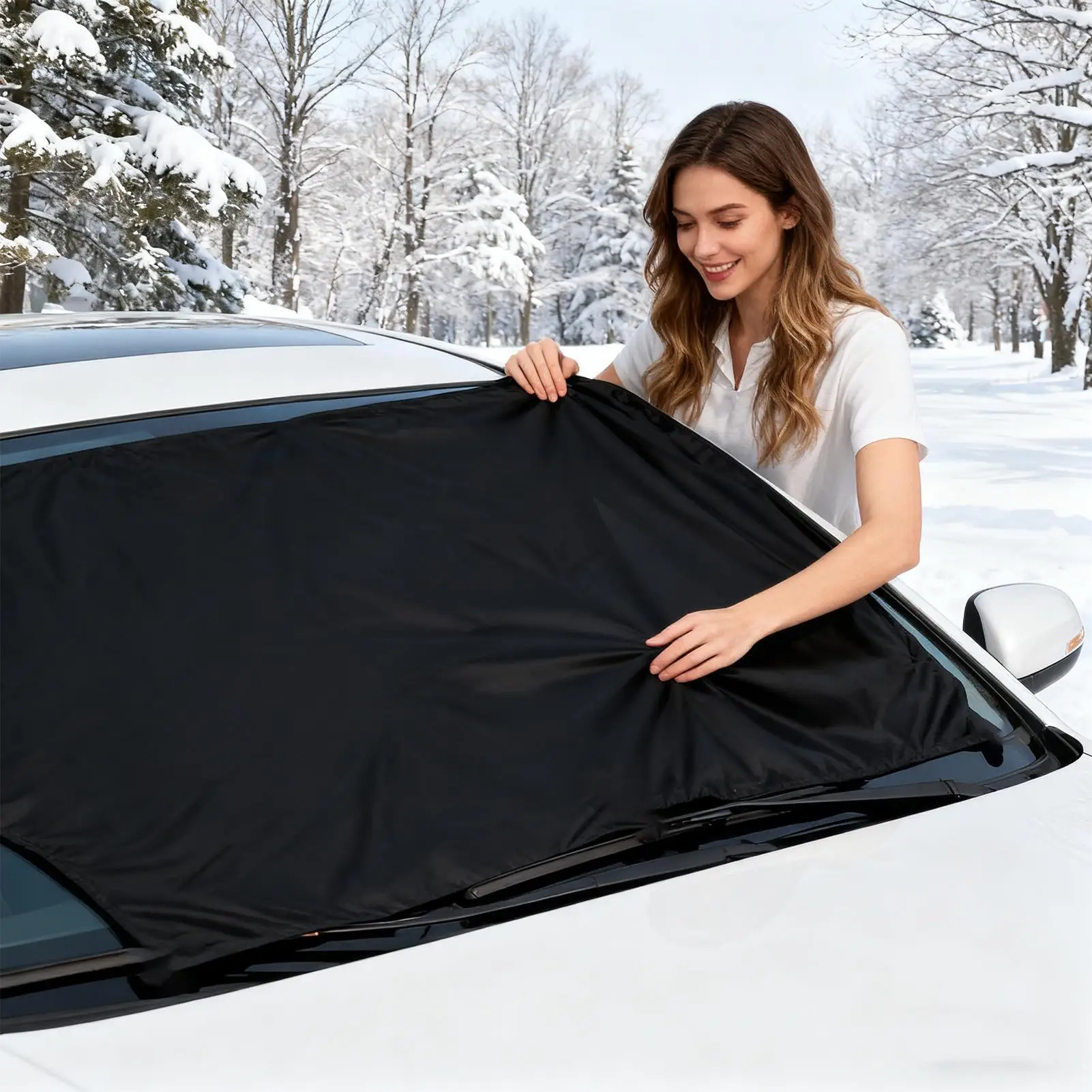 Windshield Snow Cover Waterproof Heavy Duty All-Weather Oxford Fabric Windshield Cover Window Blanket for Car Trucks Pickup
Windshield Snow Cover Waterproof Heavy Duty All-Weather Oxford Fabric Windshield Cover Window Blanket for Car Trucks Pickup
