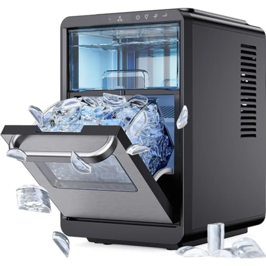 Countertop crescent ice maker for home/office use, stainless steel body, silver color, slow-melting crystal-clear ice with self
Countertop crescent ice maker for home/office use, stainless steel body, silver color, slow-melting crystal-clear ice with self