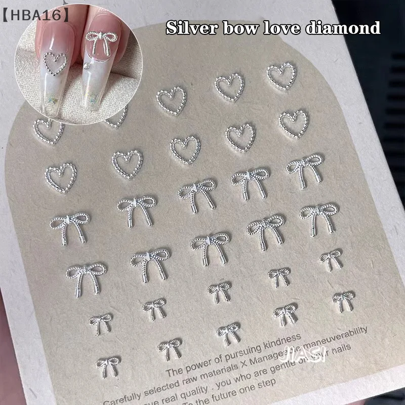 10pcs Alloy Bowknot Love Nails Art Charms Decorations 3D Luxury Metal Silver Bows Shaped Jewellery DIY Manicure Designs Supplies
10pcs Alloy Bowknot Love Nails Art Charms Decorations 3D Luxury Metal Silver Bows Shaped Jewellery DIY Manicure Designs Supplies