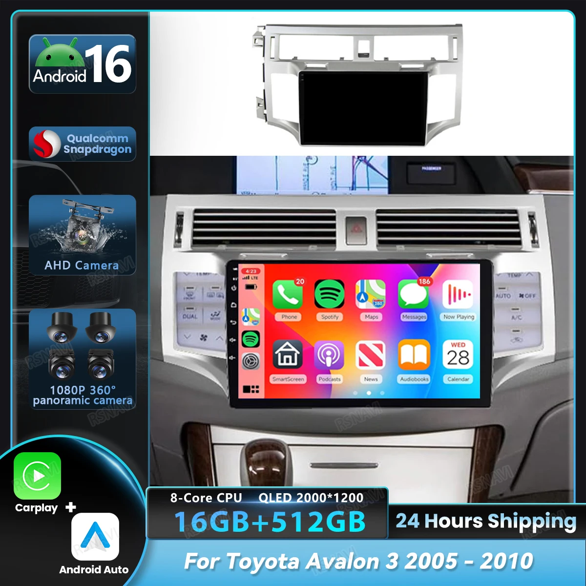 Android 16 Carplay Car Radio For Toyota Avalon 3 2005 - 2009 2010 Autoradio DSP Multimedia Player 8core Head Unit BT GPS Stereo
Android 16 Carplay Car Radio For Toyota Avalon 3 2005 - 2009 2010 Autoradio DSP Multimedia Player 8core Head Unit BT GPS Stereo