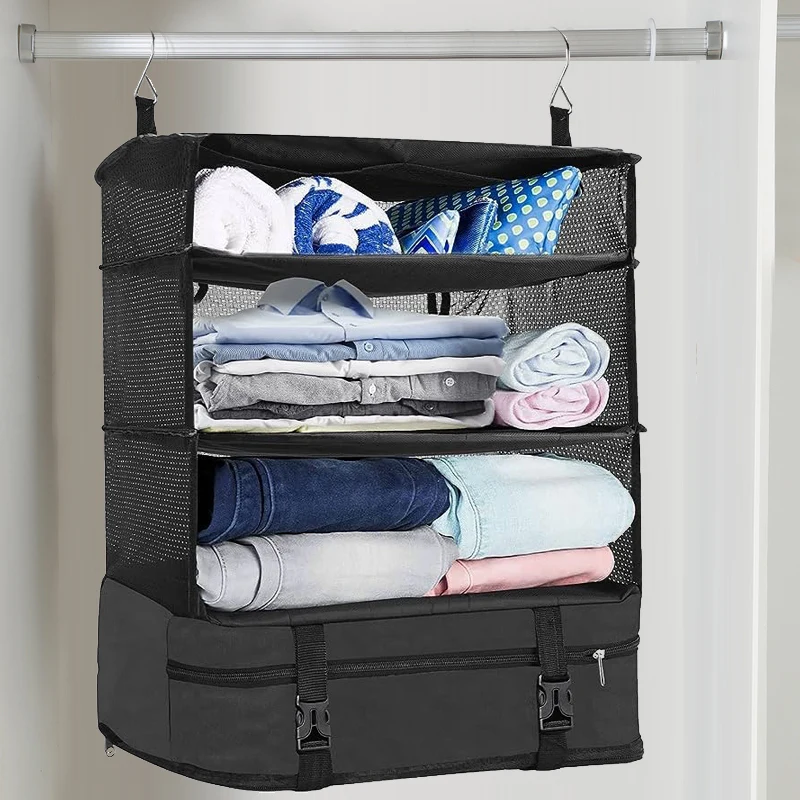 Hanging High-Capacity Clothing Storage Bag, Layered Foldable Portable Travel Bag, Hotel Wardrobe Organizers
Hanging High-Capacity Clothing Storage Bag, Layered Foldable Portable Travel Bag, Hotel Wardrobe Organizers