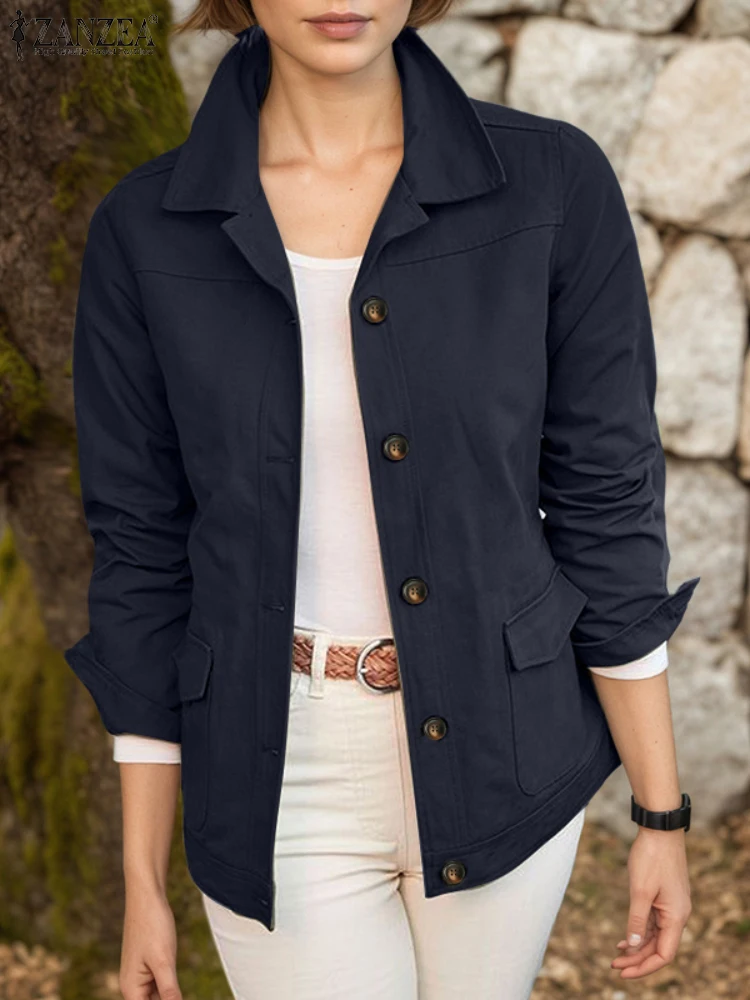 ZANZEA 2025 Women Autumn Jackets Casual Turn-Down Collar Long Sleeve Button Up Solid Outerwear Commuting Work Wear Overshirts 
ZANZEA 2025 Women Autumn Jackets Casual Turn-Down Collar Long Sleeve Button Up Solid Outerwear Commuting Work Wear Overshirts