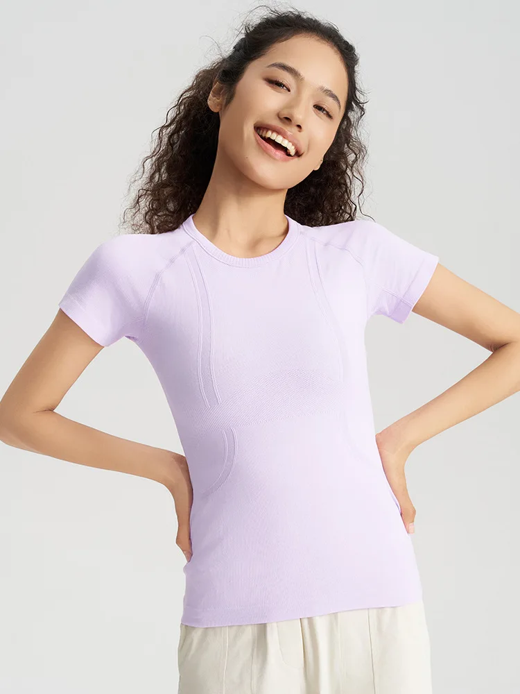 Quick-dry Round Collar Solid Color Women Yoga Short Sleeve Elastic Breathable T-shirt Sports Fitness Pilate Comfortable Tops
Quick-dry Round Collar Solid Color Women Yoga Short Sleeve Elastic Breathable T-shirt Sports Fitness Pilate Comfortable Tops
