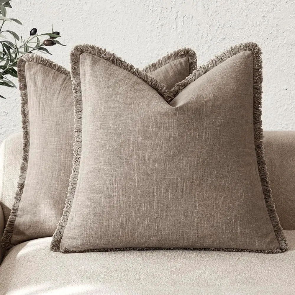 Set Of 2 Decorative Linen Fringe Throw Pillow Covers Cozy Boho Farmhouse Cushion Cover With Tassels Soft Accent Pillowcase For
Set Of 2 Decorative Linen Fringe Throw Pillow Covers Cozy Boho Farmhouse Cushion Cover With Tassels Soft Accent Pillowcase For