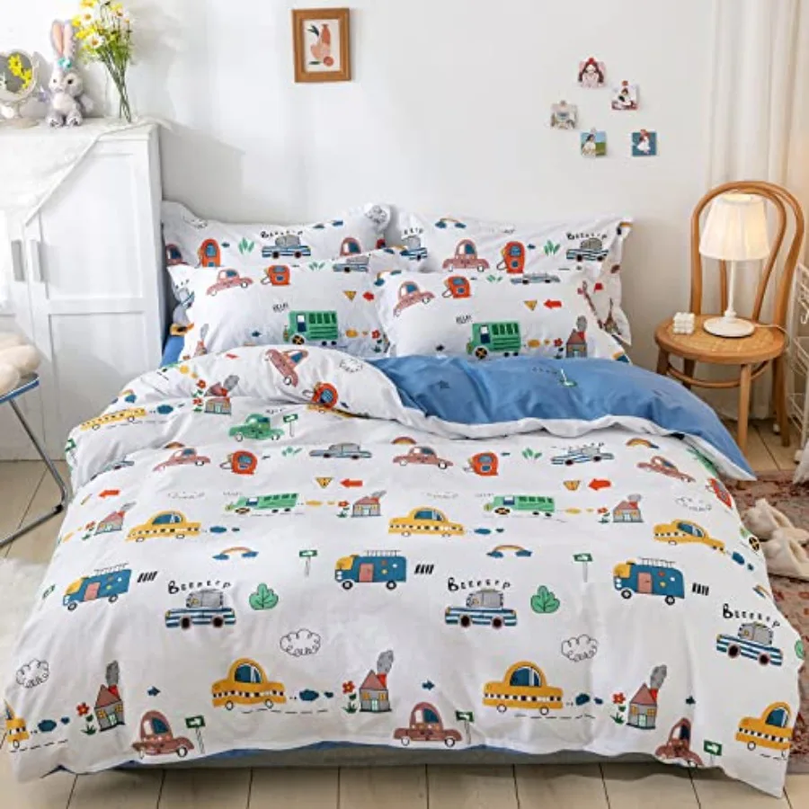 Car Duvet Cover Set 100% Cotton Bus Print Bedding Set for Boys Girls 2 Pieces Soft Breathable Reversible Comforter Cover Set 1
Car Duvet Cover Set 100% Cotton Bus Print Bedding Set for Boys Girls 2 Pieces Soft Breathable Reversible Comforter Cover Set 1