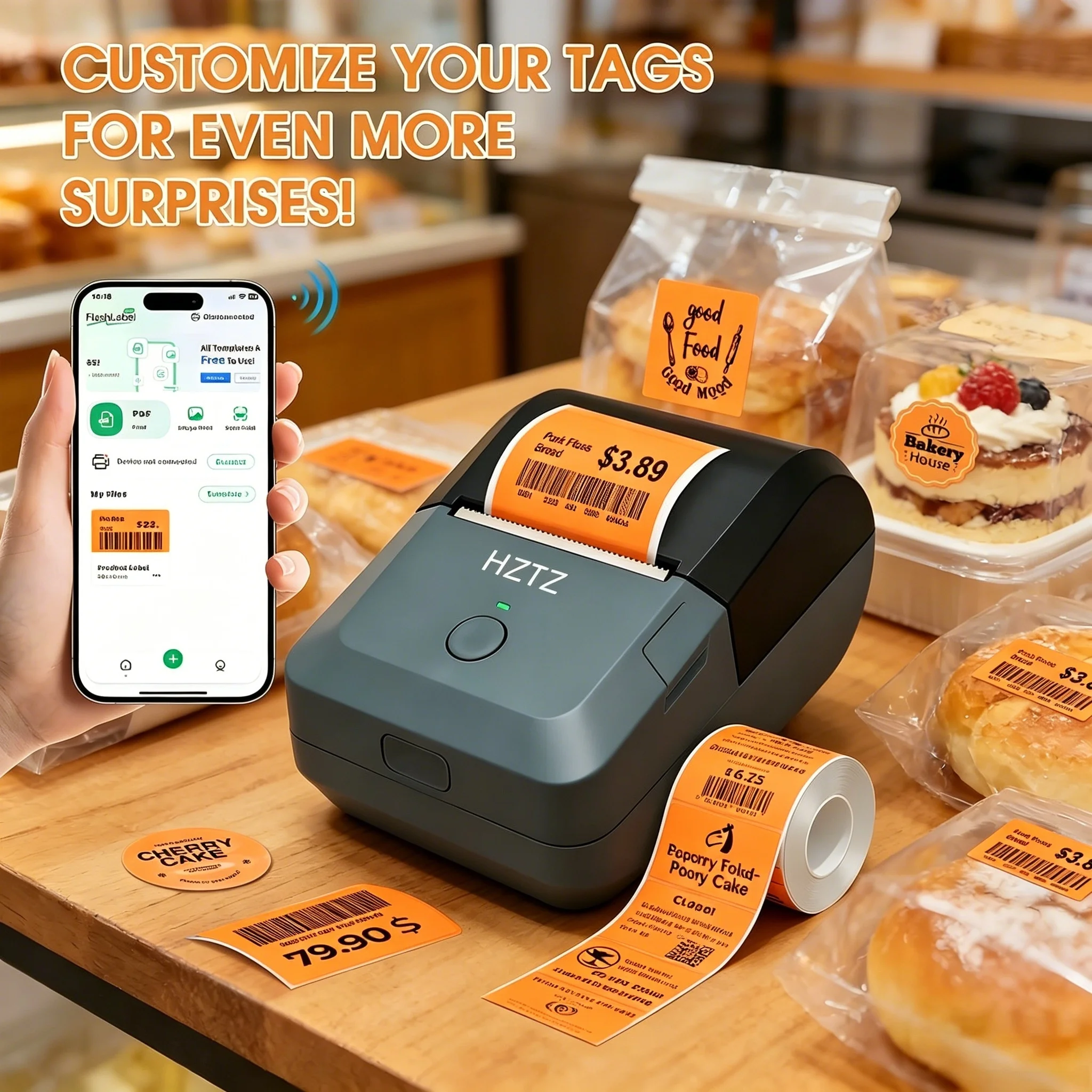 Inkless Bluetooth Label Printer, Thermal Sticker Maker with Color Paper Support, Perfect for Retail, Bakery & Inventory
Inkless Bluetooth Label Printer, Thermal Sticker Maker with Color Paper Support, Perfect for Retail, Bakery & Inventory