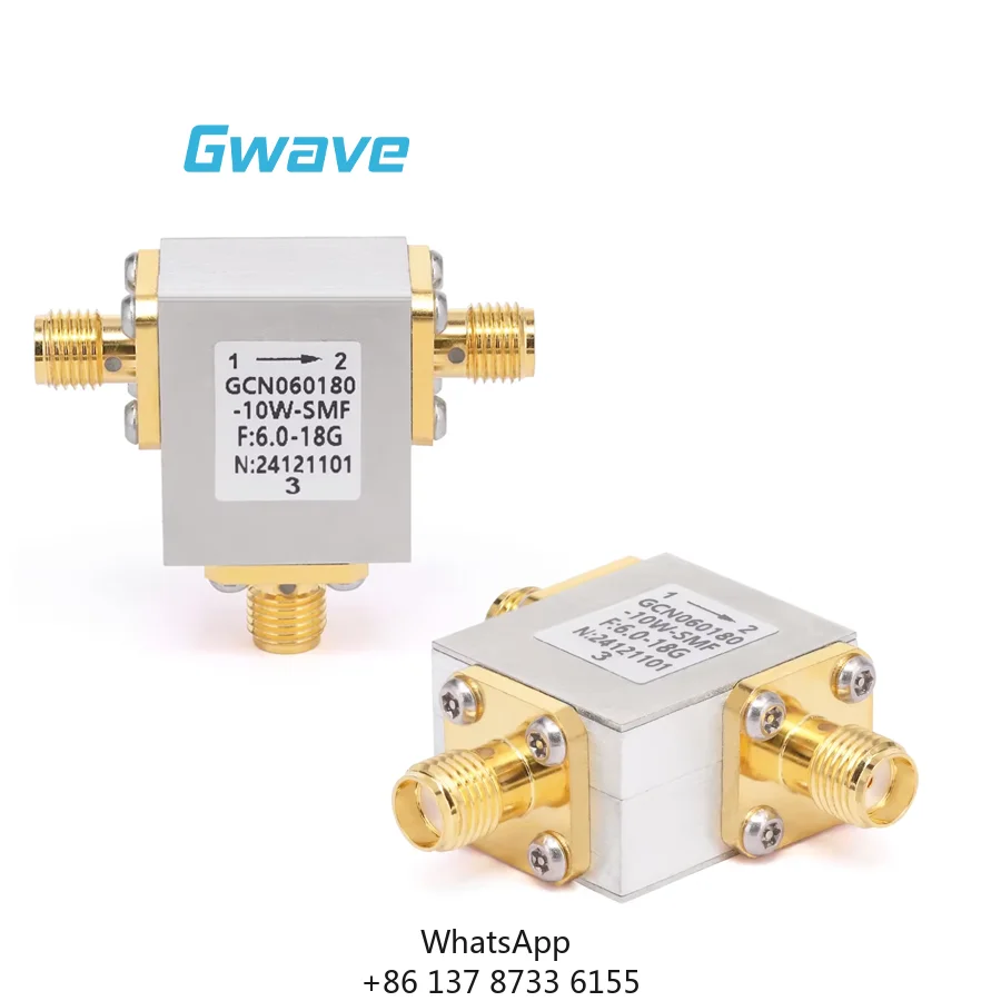 RF Circulator With 11dB Isolation 10 Watts And SMA Female From 6GHz To 18GHz
RF Circulator With 11dB Isolation 10 Watts And SMA Female From 6GHz To 18GHz