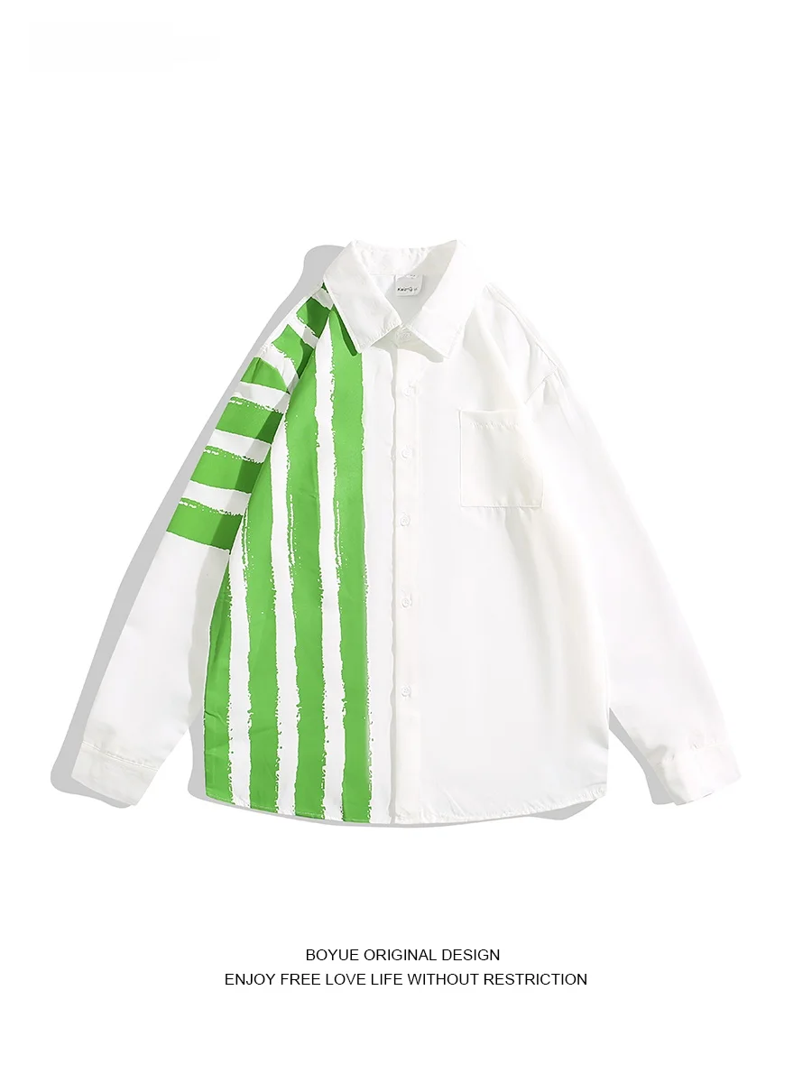 Boyue Men's Long Sve irt Stripe Patchwork Single Side Faionable Trendy Design Versatile Loose Fit Autumn Casual irt
Boyue Men's Long Sve irt Stripe Patchwork Single Side Faionable Trendy Design Versatile Loose Fit Autumn Casual irt