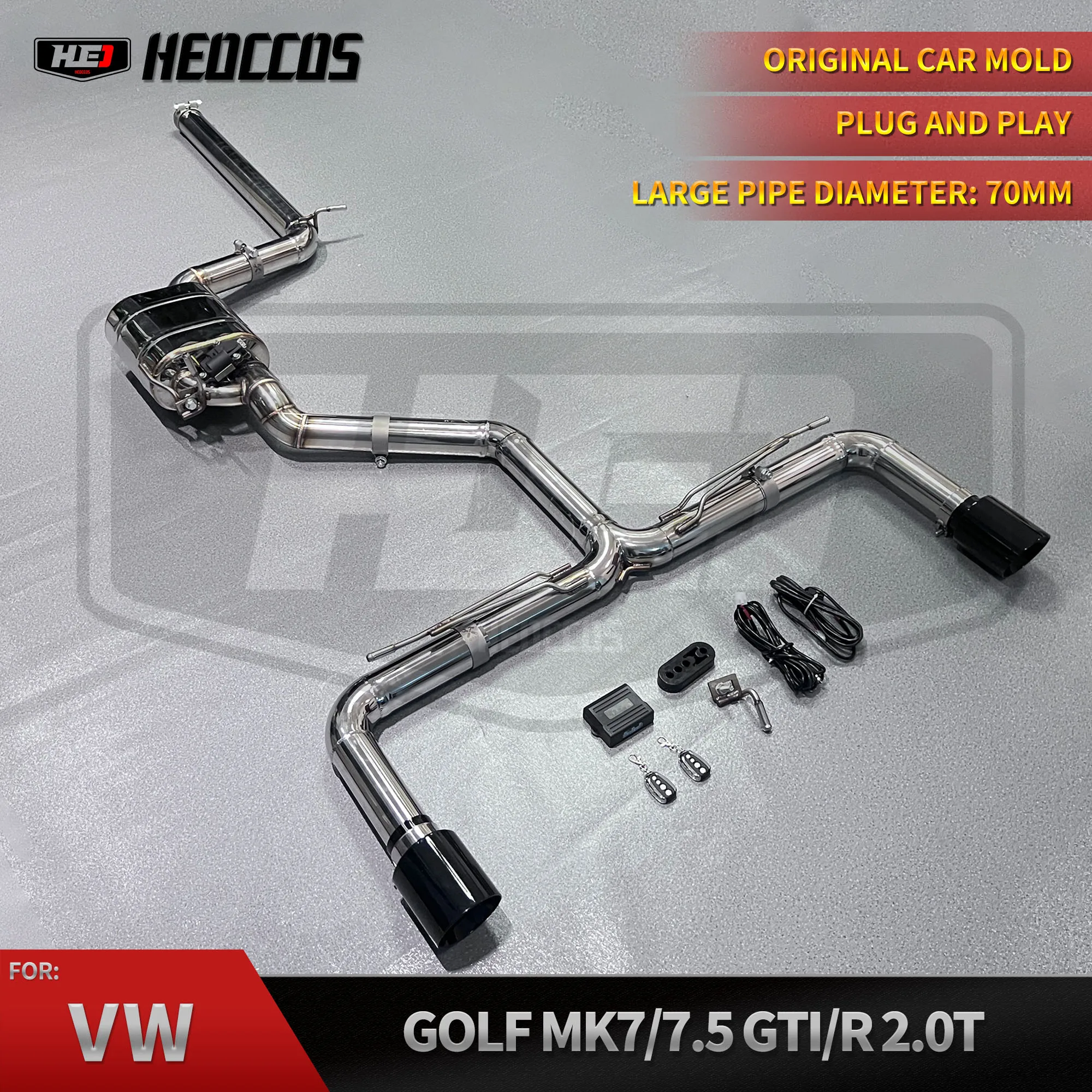 HEO exhausted system for Volkswagen/VW GOLF MK7 MK7.5 GTI 2.0T cat-back upgrade ss304 muffler valved exhaust system
HEO exhausted system for Volkswagen/VW GOLF MK7 MK7.5 GTI 2.0T cat-back upgrade ss304 muffler valved exhaust system