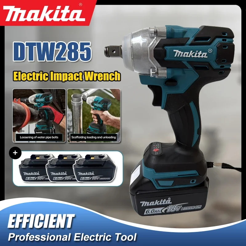 Makita DTW285 18V Brushless Electric Screwdriver 280N.m 1/2" Socket Rechargeable Drill Driver Compatible with Makita 18V Battery
Makita DTW285 18V Brushless Electric Screwdriver 280N.m 1/2" Socket Rechargeable Drill Driver Compatible with Makita 18V Battery