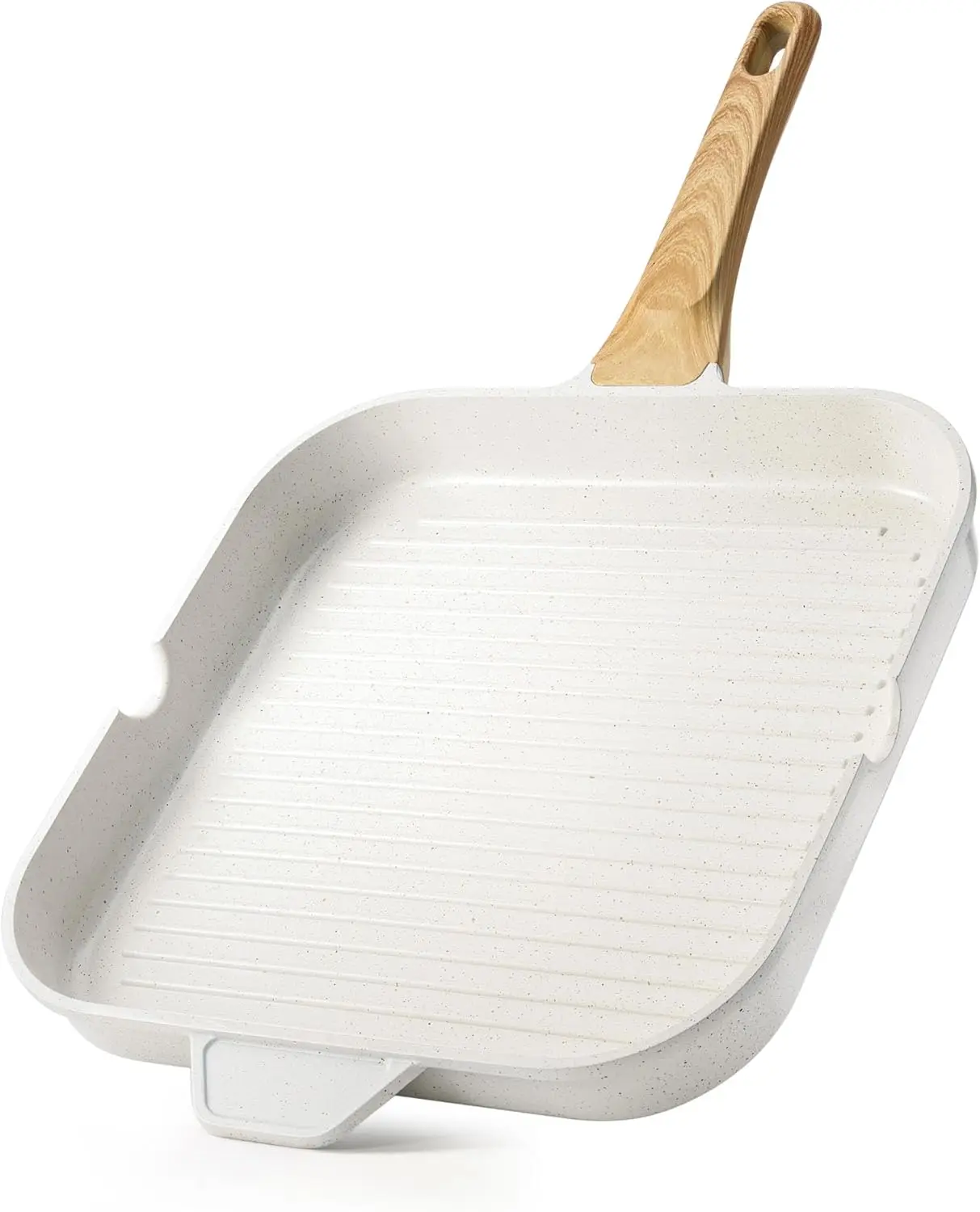 Nonstick Ceramic Square Grill Pan with Pour Spouts, Safe for All Stoves, 12-Inch White
Nonstick Ceramic Square Grill Pan with Pour Spouts, Safe for All Stoves, 12-Inch White