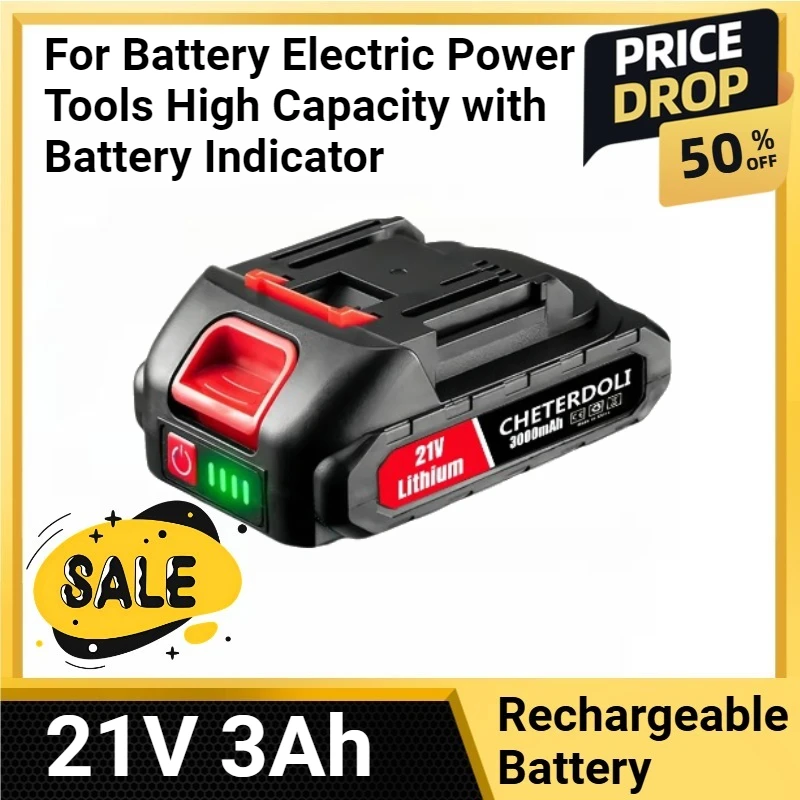 1-3Pack 21V 3Ah Rechargeable Lithium Ion Battery For Battery Electric Power Tools High Capacity with Battery Indicator
1-3Pack 21V 3Ah Rechargeable Lithium Ion Battery For Battery Electric Power Tools High Capacity with Battery Indicator