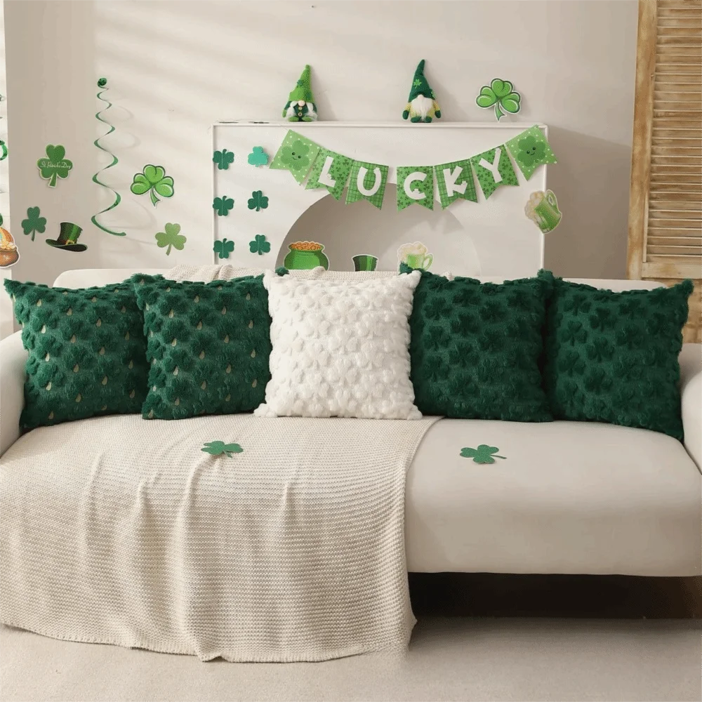 Household Clover Pattern St. Patrick‘s Day Shamrock Pillow Cover Green Square Sofa Throw Pillow Plush Pillowcase Bedroom
Household Clover Pattern St. Patrick‘s Day Shamrock Pillow Cover Green Square Sofa Throw Pillow Plush Pillowcase Bedroom