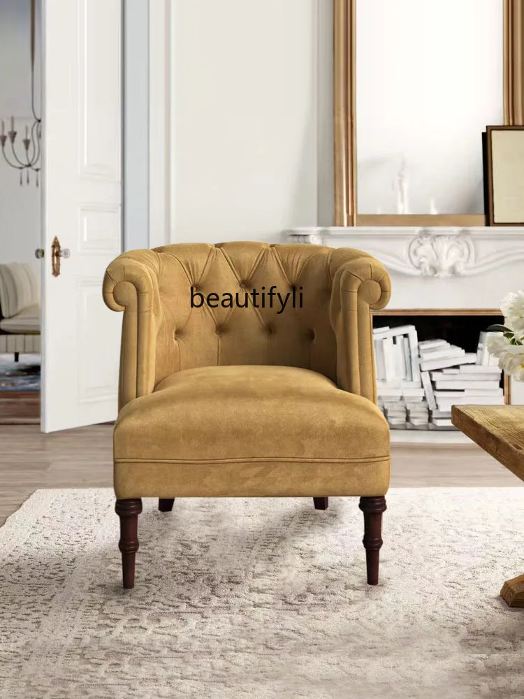 American Retro Single Sofa Living Room Couch Fabric Wingback Chair French Chair Bedroom Single Leisure Chair
American Retro Single Sofa Living Room Couch Fabric Wingback Chair French Chair Bedroom Single Leisure Chair