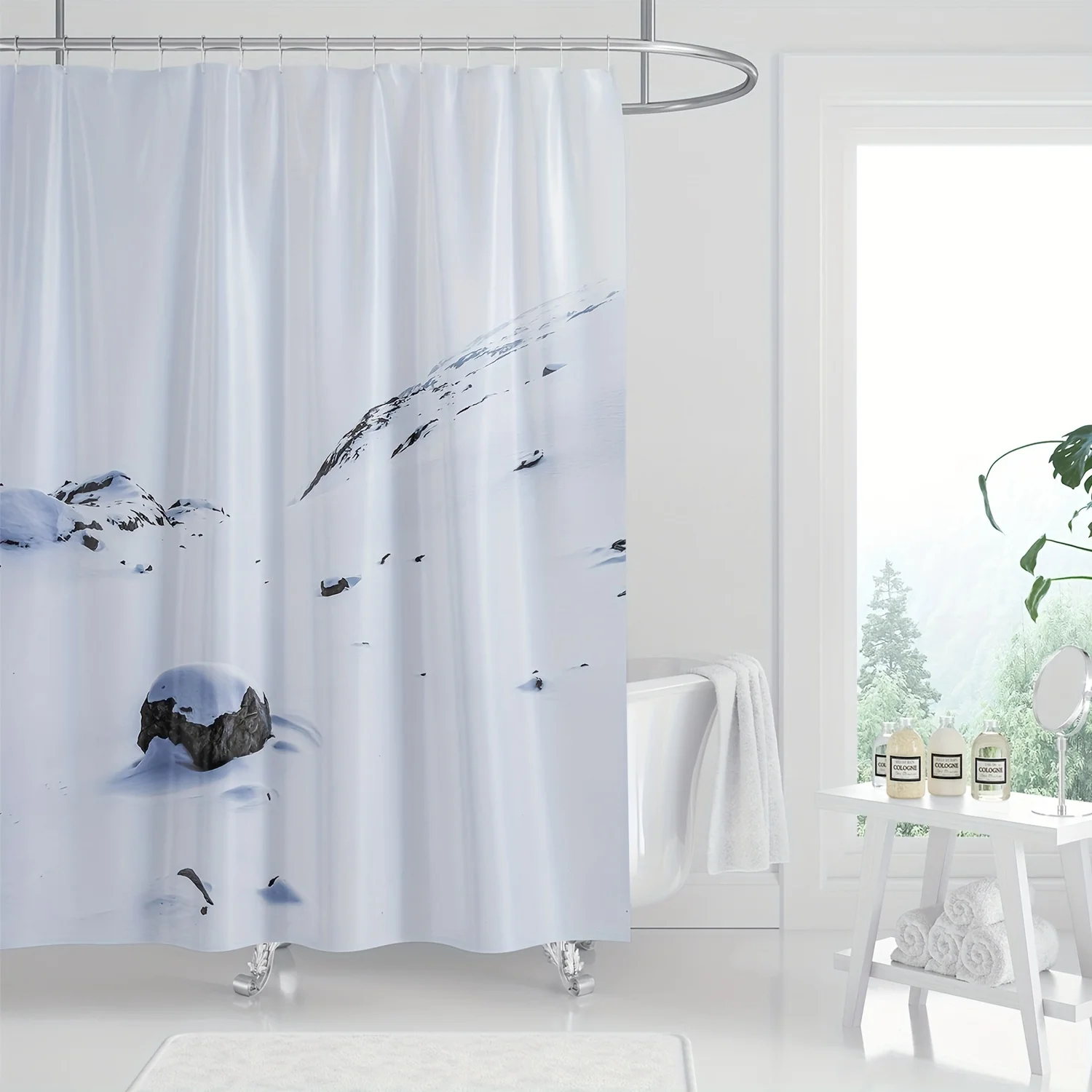 1pc Modern Stylish Snowscape Digital Print Shower Curtain, Fashion Bathroom Decor, Durable Waterproof Bath Curtain
1pc Modern Stylish Snowscape Digital Print Shower Curtain, Fashion Bathroom Decor, Durable Waterproof Bath Curtain