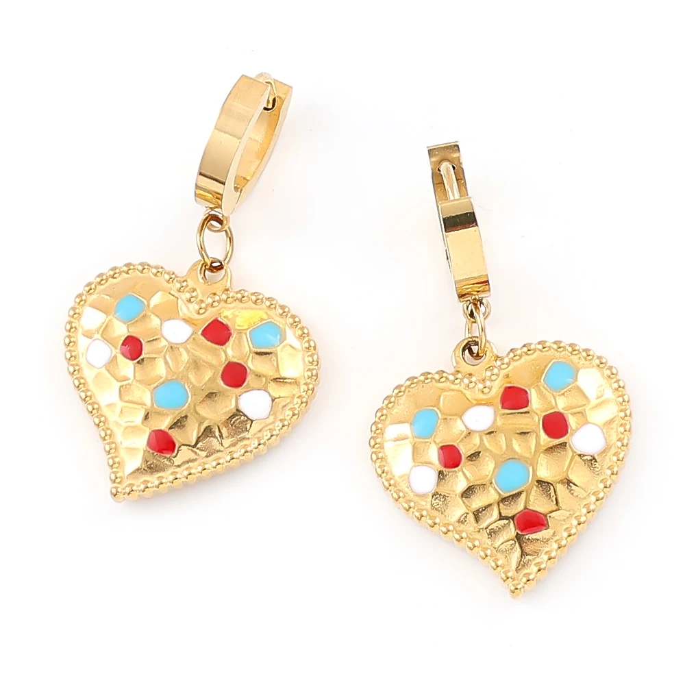 Vintage Colorful Enamel Love Heart Hoop Earrings Women Men Stainless Steel Gold Color Aesthetic Drop Earring Party Jewelry Gift
Vintage Colorful Enamel Love Heart Hoop Earrings Women Men Stainless Steel Gold Color Aesthetic Drop Earring Party Jewelry Gift