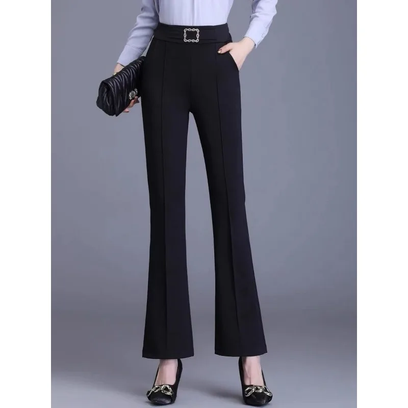 Women's High Waist Flare Pants Slim Fit Solid Color Casual Trousers With Decorative le
Women's High Waist Flare Pants Slim Fit Solid Color Casual Trousers With Decorative le