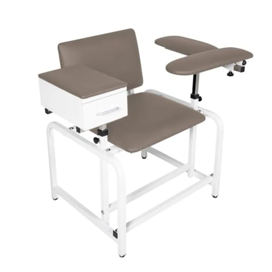 Phlebotomy Chair with Soft Cushion and Adjustable Armrests, Comfortable Blood Drawing Chair for Lab, Light Brown with Drawer
Phlebotomy Chair with Soft Cushion and Adjustable Armrests, Comfortable Blood Drawing Chair for Lab, Light Brown with Drawer