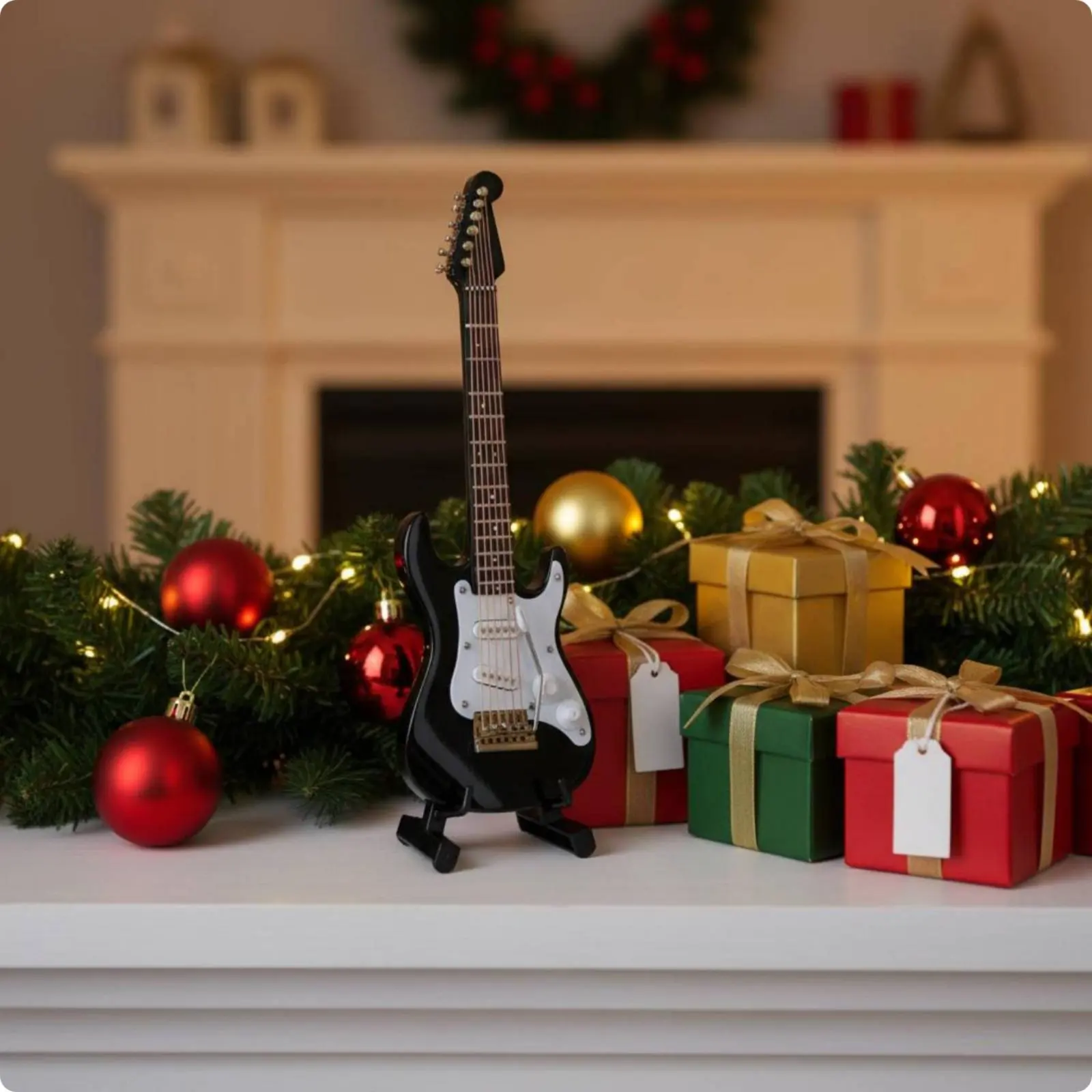 Miniature Electric Guitar Model 6 Strings Mini Electric Guitar Home Decoration Realistic Details Display Item Polished Finish
Miniature Electric Guitar Model 6 Strings Mini Electric Guitar Home Decoration Realistic Details Display Item Polished Finish