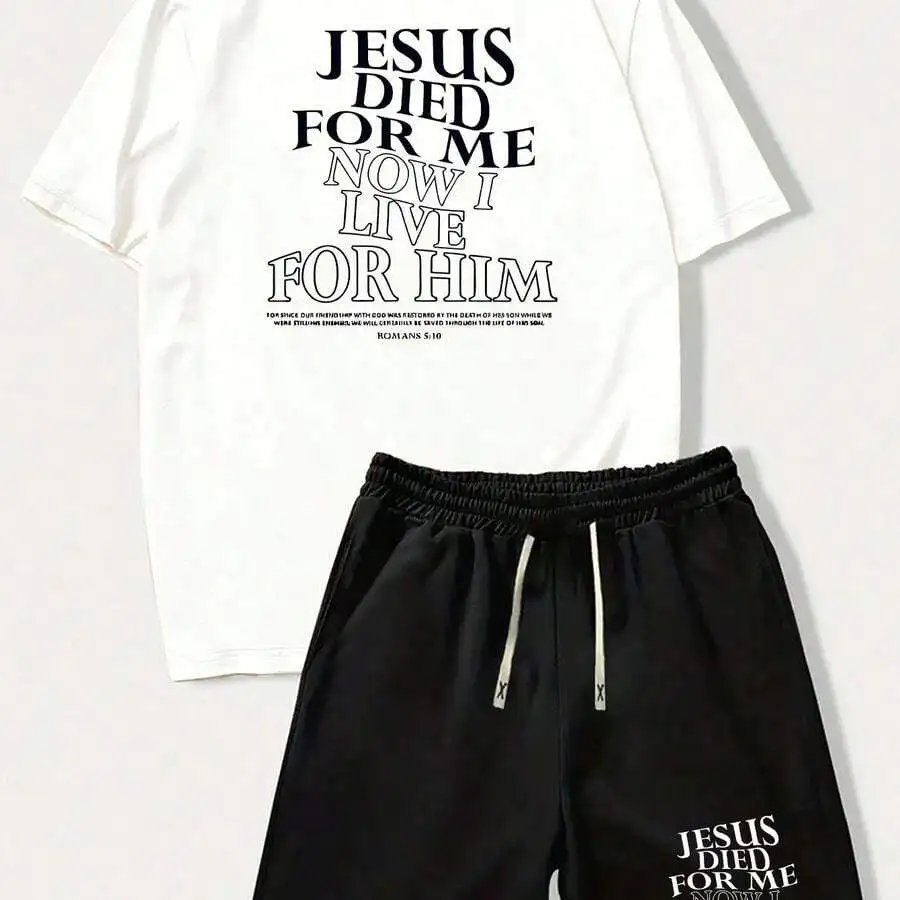 Mens Casual Printed T-Shirt And Shorts Set Cotton Knit Summer Outfit
Mens Casual Printed T-Shirt And Shorts Set Cotton Knit Summer Outfit